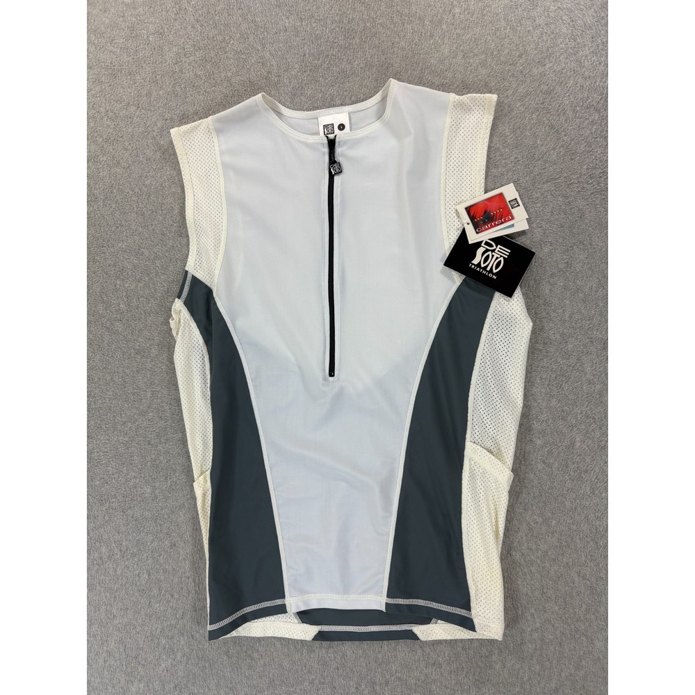 NWT Desoto Vuelo Triathlon Sleeveless Jersey (Men's Large) White